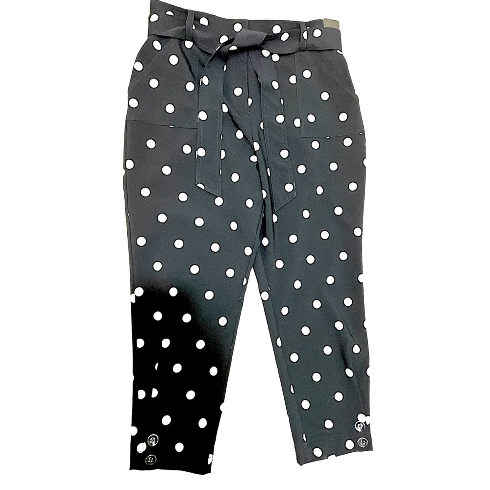 New York & Company 7th Avenue Polka Dot Tie-Waist Ankle Pants - XL NWT - Picture 2 of 13